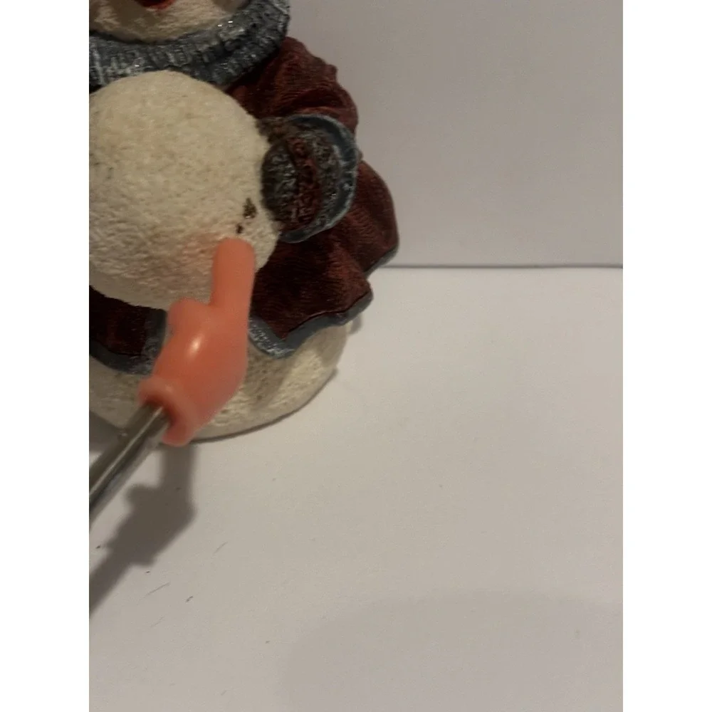 Snowman in Red Coat with Snowball Figurine Frosty Christmas Holiday Decor 6